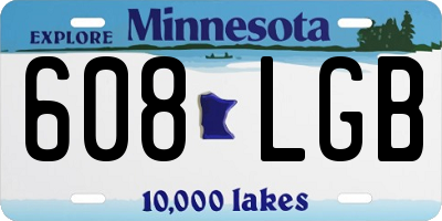 MN license plate 608LGB
