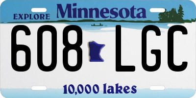 MN license plate 608LGC