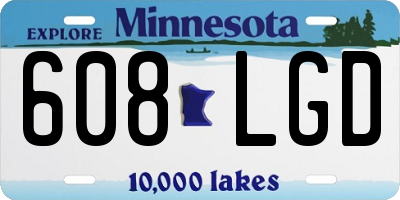 MN license plate 608LGD