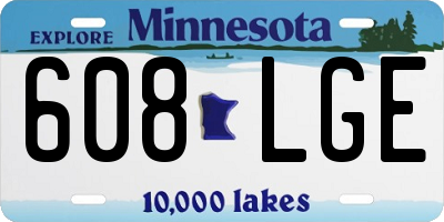 MN license plate 608LGE