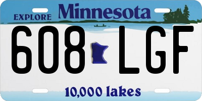 MN license plate 608LGF