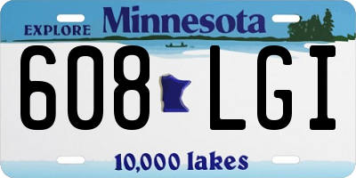 MN license plate 608LGI
