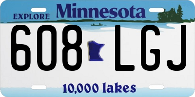 MN license plate 608LGJ