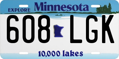 MN license plate 608LGK
