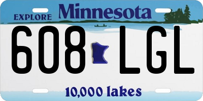 MN license plate 608LGL