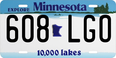 MN license plate 608LGO