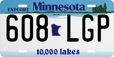 MN license plate 608LGP