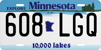 MN license plate 608LGQ
