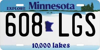 MN license plate 608LGS