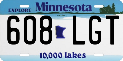 MN license plate 608LGT
