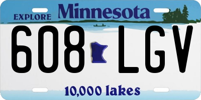 MN license plate 608LGV