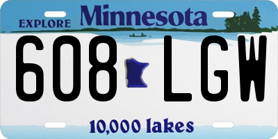 MN license plate 608LGW