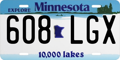 MN license plate 608LGX