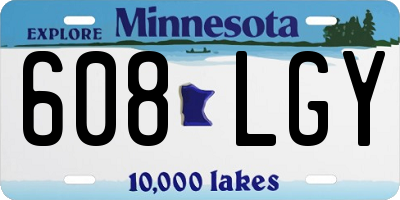 MN license plate 608LGY