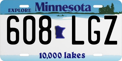 MN license plate 608LGZ