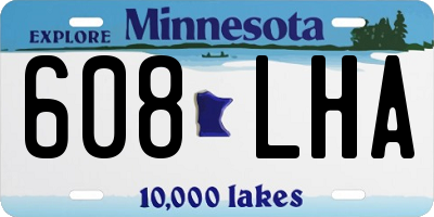 MN license plate 608LHA