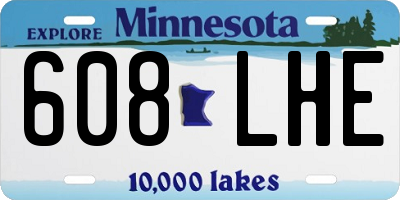 MN license plate 608LHE