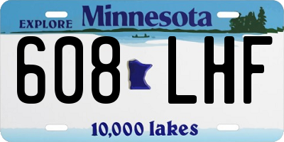 MN license plate 608LHF