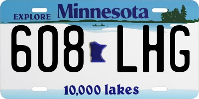 MN license plate 608LHG