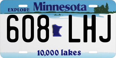 MN license plate 608LHJ