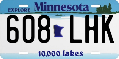 MN license plate 608LHK
