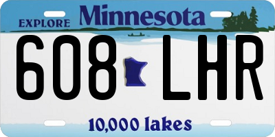 MN license plate 608LHR