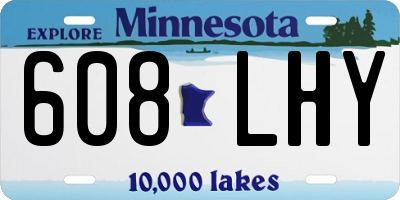MN license plate 608LHY
