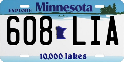MN license plate 608LIA