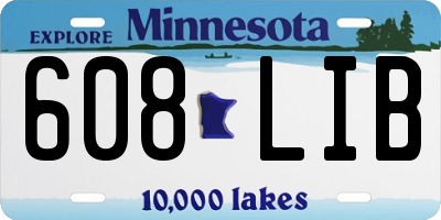 MN license plate 608LIB