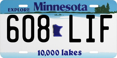 MN license plate 608LIF