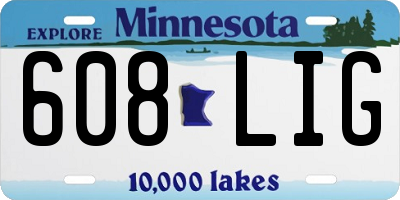 MN license plate 608LIG