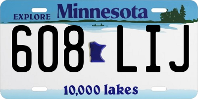 MN license plate 608LIJ