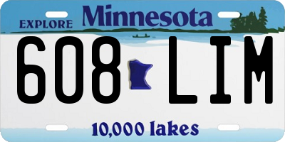 MN license plate 608LIM