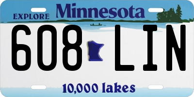 MN license plate 608LIN