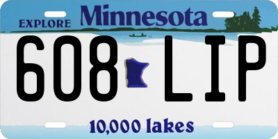 MN license plate 608LIP