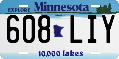 MN license plate 608LIY