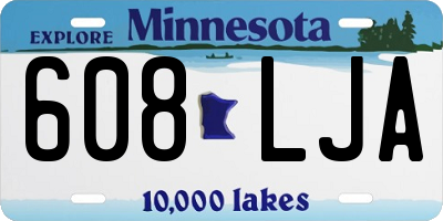 MN license plate 608LJA