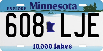 MN license plate 608LJE