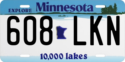 MN license plate 608LKN