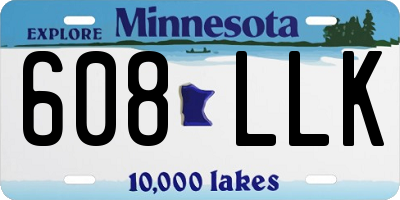 MN license plate 608LLK