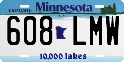MN license plate 608LMW