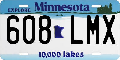 MN license plate 608LMX