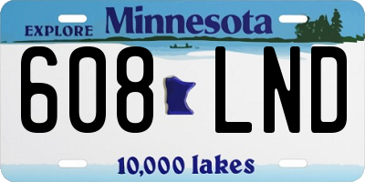 MN license plate 608LND