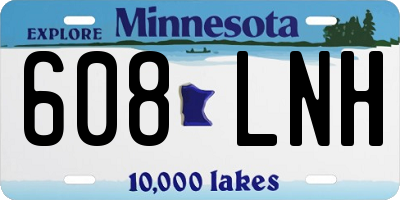 MN license plate 608LNH