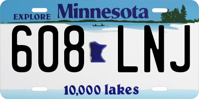 MN license plate 608LNJ