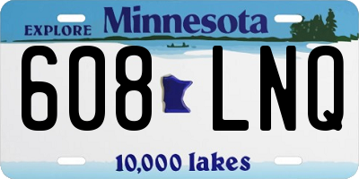 MN license plate 608LNQ