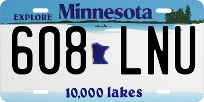 MN license plate 608LNU