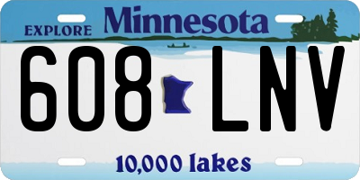 MN license plate 608LNV