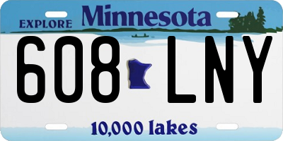 MN license plate 608LNY