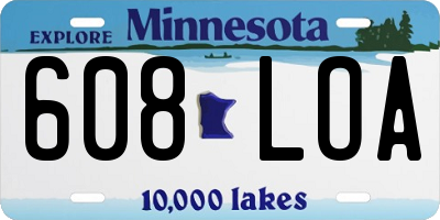 MN license plate 608LOA